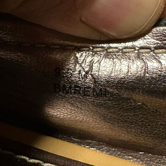 B Makowsky Remi Blue gray Brown Accent Studded Leather Ballet Flats 9.5 - Picture 6 of 9